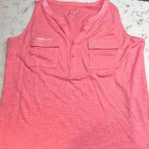 INC Sleeveless cotton top with Bling   Large